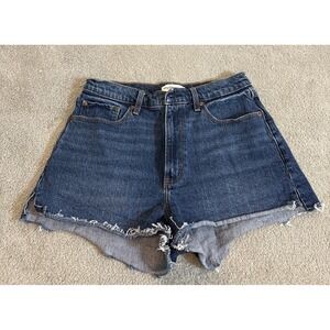 Abercrombie & Fitch Denim Mom Shorts Womens‎ 29 Blue Curve Love High Rise Jean
